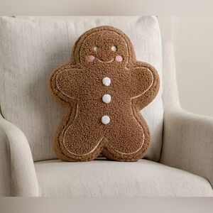 Cozy Brown Gingerbread Man Pillow